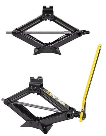 CQJJXKYC hebebühne Auto Scherenwagenheber, kompakter Wagenheber, 2 Tonnen/4409 Pfund, Hubbereich 105 bis 385 mm Wagenheber