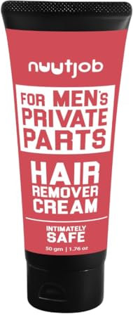 Nuutjob Intimate Hair Removal Cream for Men – Painless Hair Removal for Groin, Butt, and Shaft | Gentle & Fast-Acting Cream for Sensitive Skin 1.76 oz