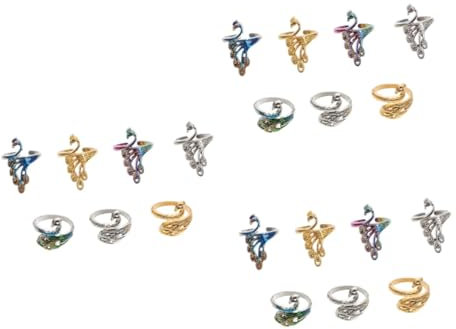 SHINEOFI 3 Sätze -ring Häkeln Bronzedekoration Wandtattoos Mit Ostereiern Kämme Reize Aufkleber - Deckel Stand Wimpern- System Legierung 7 Stück * 3