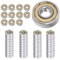 50 Stück 608 ZZ Kugellager, 8mm x 22mm x 7mm Metall Double Shielded Miniatur Rillenkugellager, Rillenkugellager für Skateboard Roller Inline Skates