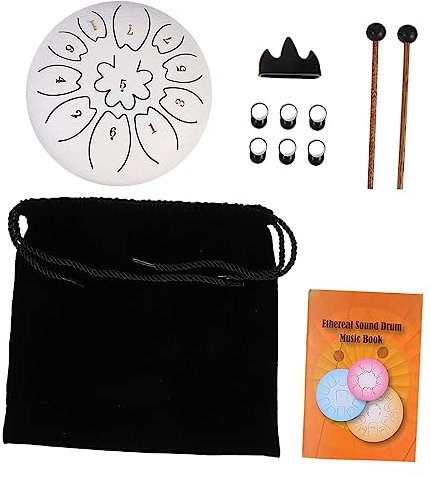 Toddmomy 1Satz Zungentrommel Töne Stahlzunge Trommel für Musik Yoga und Meditation Hochwertiges Percussion Instrument Trommelstöcke