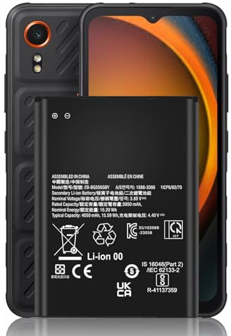 3200 mAh Battery for Samsung Galaxy Xcover 5 (G525F) Model EB-BG525BBE, High-Density Cells High Capacity Lithium Polymer Battery Replacement (Black, EB-BG556GBY,A)