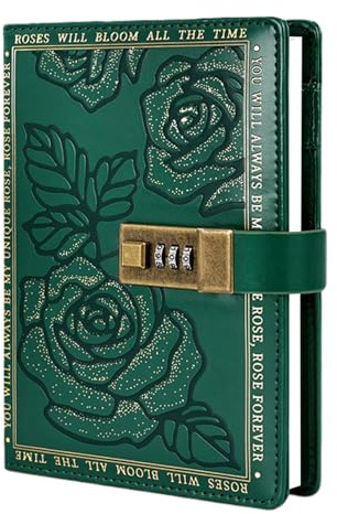 Wisylizv Tagebuch mit Schloss, B6 mit Passwort | 224 Seiten, Leder, Rosa, fester Einband, liniert, für Jugendliche und Erwachsene, Reisen, Geburtstag, Weihnachten, Schule