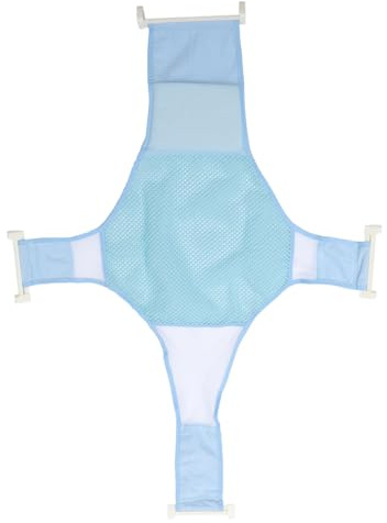 HONMEET Badewannennetz Verstellbar Rutschfest Babywanne Sitzstütze Neugeborene Atmungsaktiv Weiches Mesh Babysicheres Badematte für Jungen und Mädchen Blau