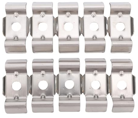 Ahgsup 10-teilige Zaunbefestigungsklemme aus Edelstahl 304, Doppelstangenmatten-Eckhalterungshalter für 28–32 Mm Metall-/Holzpfosten, Diebstahlsicherung mit Verstärkter Kante