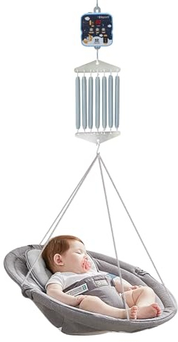 Elektrische Federwiege Motor mit Fernbedienung, Hängende Babyschaukel Steuerung, 9 Geschwindigkeiten & Timer, Tragfähigkeit bis 19kg für Babyhängematte