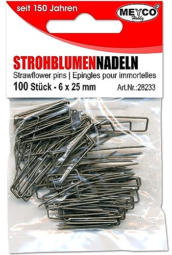 Meyco Strohblumennadeln 100 Stück 6x25mm