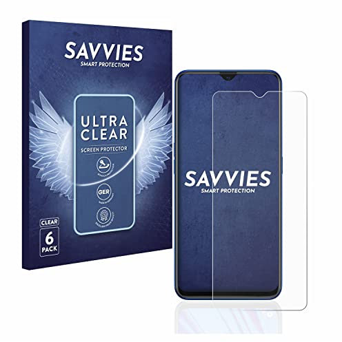 savvies Protector Pantalla para Oppo A9 2020 (6 Unidades) Película Ultra Transparente