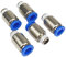 5 Stück Gerader Steckverschraubung, rund mit konischem Gewinde Pneumatik Steckverbinder Schnellsteckverbinder Push In Fitting (R 3/8 x 16mm)