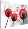 Estika Leinwand bilder - Pusteblume Rot - 120x80 cm, 1 teilige kunstdruck - Wandbilder wohnzimmer, schlafzimmer, Moderne wanddeko, Bild auf leinwand - Blumen bilder - 4025A_1B