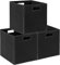 Lauatiiu Aufbewahrungsbox Filz, Faltbare 3er Set , Stoffboxen in Würfelform, Büro Spielzimmer Kinderzimmer Schlafzimmer Aufbewahrungskiste 31 x 31 x 31 cm（dunkelgrau）