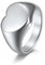 Whoiy Damen Ringe Herz, Siegelring Personalisieren Edelstahl Silber- Herz-Siegelring für Frauen 57 (18.1) Kostenlos Gravieren