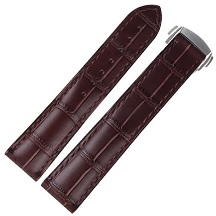 SOMKB Luxus Uhrenarmband Für Omega Strap Seamaster Echtes Leder Armband Faltschließe Werkzeug Ersatz Uhr Zubehör Teile, 22 mm, Achat