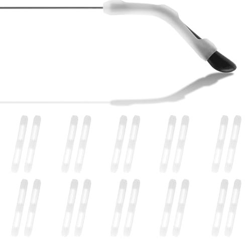TIESOME 10 Paar Silikon Antirutsch Überzüge, Brillenendspitzen Brillen Ohrbüge Überzüge Rutschfest Antirutsch Brille Brillenbügel Brillen Silikon Überzüge Endkappen für Brillen