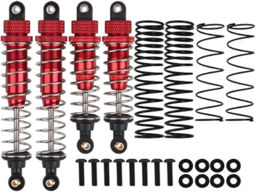 JOYSOG RC Stoßdämpfer Set für Tamiya DT-02 DF-02 DT-03 TT-02B 1/10 RC Crawler Auto Vorne Hinten Stoßdämpfer Dämpfer Upgrades Teile (Rot)