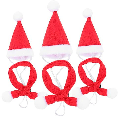 BESPORTBLE Weihnachtsmützen Für Tiere 6-TLG. Haustier-Outfits Schal-Set Weihnachtsmütze Für Hunde