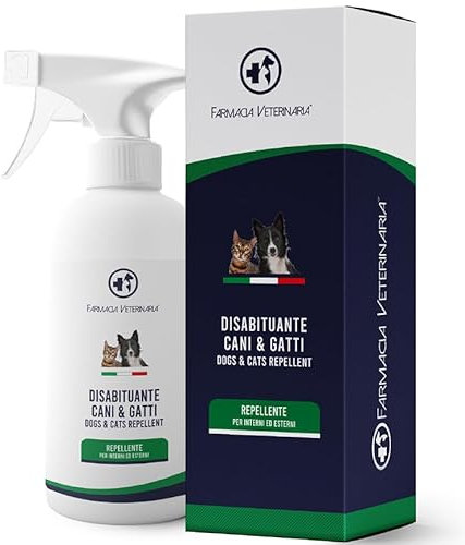 Farmacia Veterinaria - Spray Disabituante Naturale per Cani e Gatti 500ml - Repellente Anti Pipì - Deterrente Sicuro per Mobili e Aree Interne/Esterne