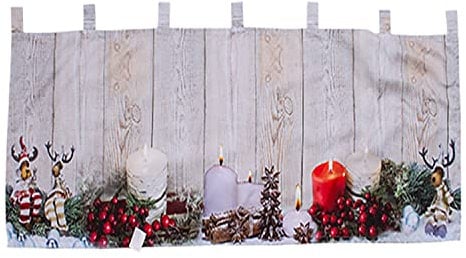 Mojawo Weihnachtsgardine LED Gardine Weihnachten Scheibengardine X-Mas beleuchtet Fenstergardine 45x120cm vers. Modelle, Model:Modell 1