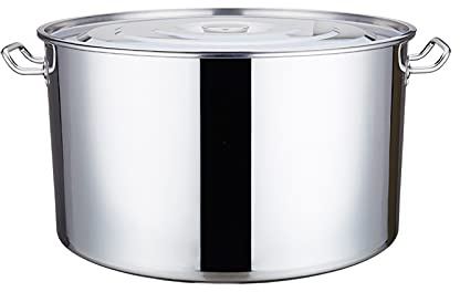 OLSKFUH Stock Pot with Lid,Stainless Steel Stockpot with Lid,Large Deep Stainless Steel Induction Stock Pot Casserole Cooking Stockpot,31.5 * 22cm,31.5 * 22cm