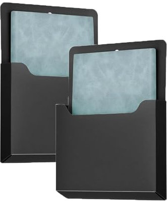 Lot de 2 porte-stylos magnétiques, porte-documents, porte-documents, fournitures de bureau, papier A4, noir