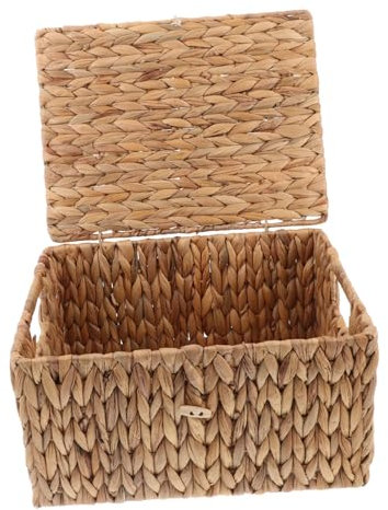 MAGICLULU Große Rechteckige Aufbewahrungsbox Mit Deckel Dekorative Gewebte Box Für Regale Robuste Aufbewahrungsbehälter Mit Deckel Für Kosmetika Bücher Kleidung Für Wohnzimmer