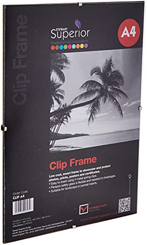 Stewart Superior A4 Clip-Rahmen mit Ladung von hinten und Perspex-Sicherheitsglas