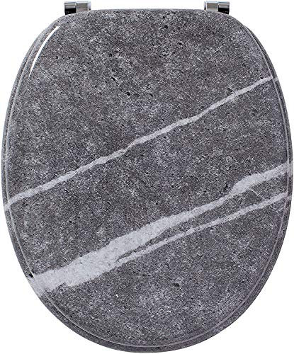 Wirquin 20720370 Abattant WC en fibre de bois Woody Effet Marbre, gris