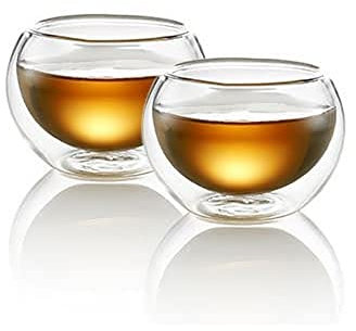 Croci Tazas de Vidrio de Doble Capa 60 ml 2 Piezas
