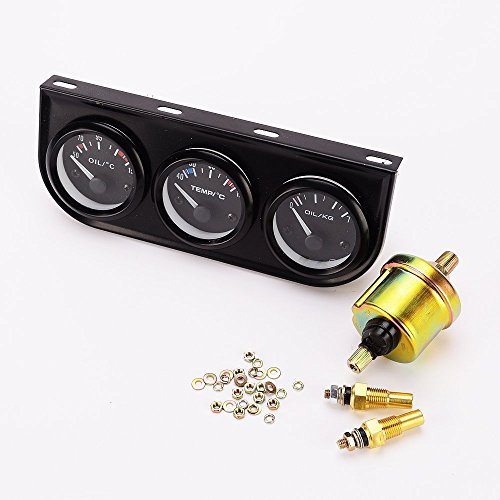 Manómetro 3 en 1 (temperatura del aceite, temperatura del agua, presión del aceite), con sensor, para coche o camión