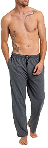 HAASIS BODYWEAR, Herren Pyjamahose lang mit Seitentaschen, Single Jersey, reine Bio Baumwolle, Gummibund mit Kordel, GOTS zertifiziert, Made in Europe
