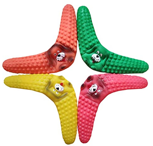 4Pcs Bumerang Hund Spielzeug Flyer Hund Spielzeug Welpen Fliegen Spielzeug Gummi Hund Kauen Molaren Zahn Reinigung Spielzeug