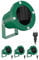 ledscom.de 4 Stück Gartenstrahler DUK für außen, IP65, Stecker, grün, 1x GU10 max. 15W