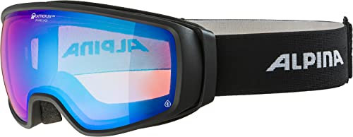 ALPINA DOUBLE JACK PLNT Q-LITE - Verspiegelte, Kontrastverstärkende OTG Skibrille Mit 100% UV-Schutz Für Erwachsene, black matt, One Size