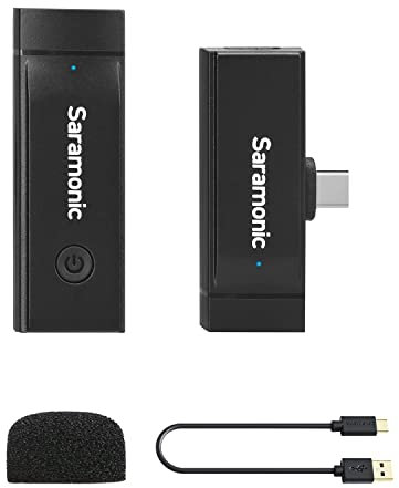 Saramonic Blink GO U1 Wireless Lapel Microphones, 2.4GHz USB C Wireless Lavalier Microphone for Android Type-C Devices for YouTube Vlog Facebook Live Stream Interview