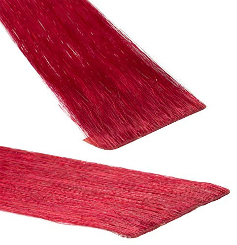 hair2heart Invisible Tape Extensions Echthaar Premium - 40 Tapes 60cm 0/44 rot intensiv