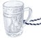 Carlso 6x Mini Bierkrug, Massglaß, Seidel, Oktoberfest, Bayern Schnapsglas 4cl (6x blau/weiss)