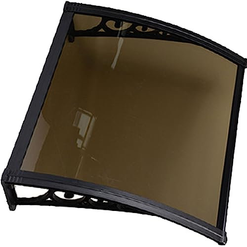 HUHJYUGE Auvent de Porte et Fenêtres en Contre la Pluie UV Protection 80x240cm, Marquise de Porte D'entrée en Polycarbonate Transparent, Marquise D'entrée Extérieur Balcon