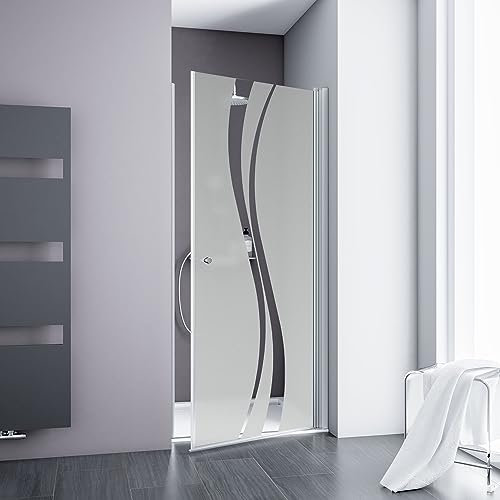 Schulte Duschkabine Drehtür in Nische Alexa Style 2.0 Alunatur Sicherheitsglas Liane 80 x 192 cm
