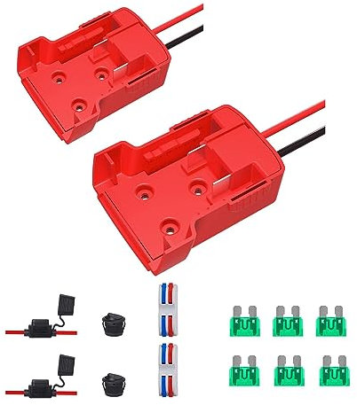 Power Wheels Adapter for Milwaukee,M18 18V Power Wheels Battery Conversion Kit 14AWG Wire with Fuse Holder and 3PCS 30Amp Fuses & Wire terminals for DIY, RC Toys and Robotics (2 pack)