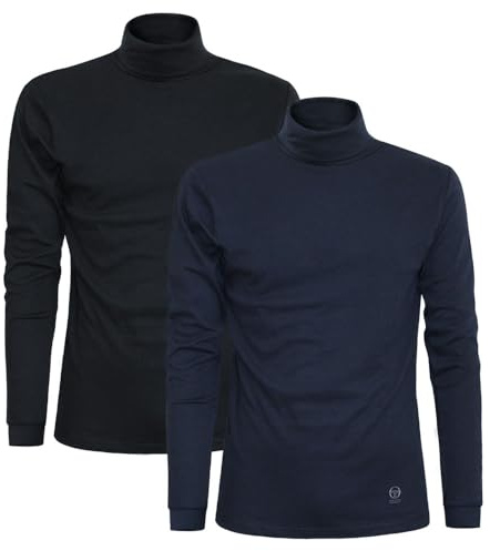 Sergio Tacchini Herren Rollkragen Pullover Warm Baumwolle Männer Sweater Turtleneck 2 und 3er Pack