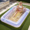 Sloosh 85 x 57/2.1 x 1.4m aufblasbarer Sonnenpool Tanning Pool, Luftmatratzte Pool, Sonnenbad mit abnehmbarem Kissen,Luftmatratze Wasser für Erwachsene, Sommerspaß, Wasserparty-Goldenes Weiß
