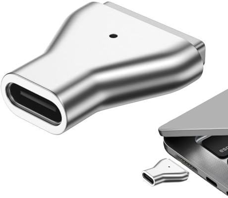 ORUZA USB C to Magnetic Adapter for Macbook, Type-C Magnetic Converter Adapter for Magsafe 3 T-Head Straight PD 140W Power Fast Charging Converter Compatible with 2021-2023 MacBook Air Pro