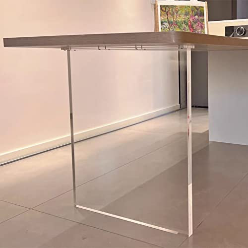 Pieds de rechange en acrylique transparent pour bureau, table basse, armoire, armoire (transparent, 50 x 70 cm)