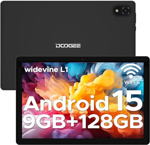 DOOGEE U10 2025 Neueste Android 15 Tablet 10 Zoll, 16GB RAM+128GB ROM (2TB TF) Kinder Tablets PC 5060mAh Gaming Tablet Android, Widevine L1/ 8MP+5MP Dual Kamera/WiFi 6/ Type C/ 3.5mm Kopfhörerbuchse