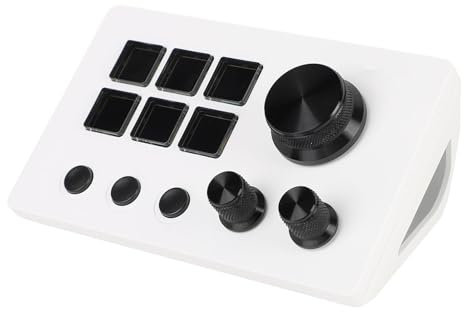 Jectse Programmierbare Tastatur für OBS, Visuelle Tastatur mit Knöpfen, Makrotastatur mit 6 LCD-Touch-Federtasten, für Twitch, für YouTube, für OS X und PC (White)