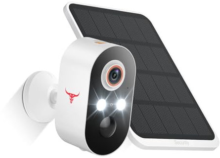 Orbitell Smart Wi-Fi Wireless Security Camera with Two Way Audio, Smart AI Motion Detection, Night Vision and Cloud storage, Battery and Solar Panel Powered