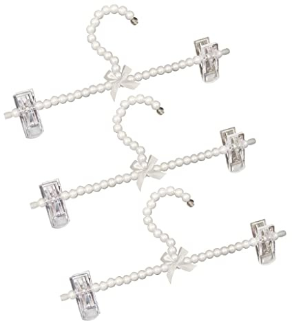 Gcljlmy Perlen Hosenspanner Kleiderbügel Klemmbügel Hosenbügel Rockbügel für Hosen und Röcke, 30cm, 3er/Set