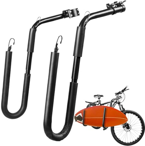Surf Rack - Surfboard Fahrradträger Fahrradträger | Kompakter Stahlrahmen mit Schnellverschluss | Einfache Montage auf Rennrädern und E-Bikes für sicheres Fahren mit Paddle Boards, Longboards
