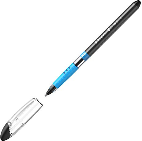 Schneider 151201 Slider Basic Kugelschreiber (Kappenmodell mit Soft-Grip-Zone, Strichstärke XB, dokumentenecht) 10er Pack, schwarz