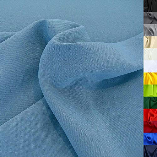 TOLKO Modestoff Dekostoff universal Stoffe zum Nähen Meterware Dekorieren | Blickdicht knitterarm 150cm breit Bekleidungsstoffe Dekostoffe Vorhangstoffe Basteln Patchwork (Tauben Blau)